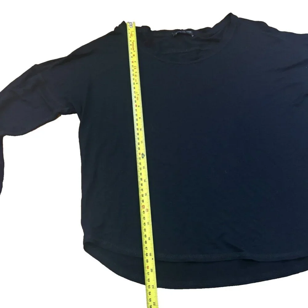 Eileen Fisher Black Viscose Spandex Long Sleeve Shirt Small Petite - Picture 6 of 6